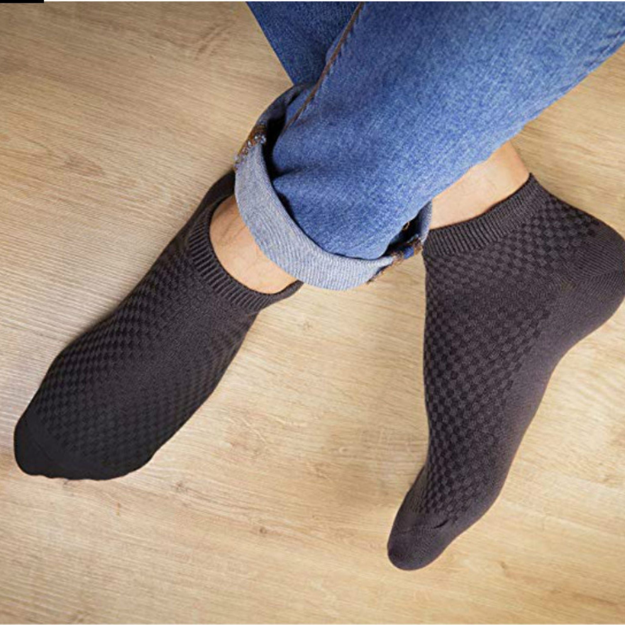 BAMBOO SOCKS LOW CUT BLACK - 5er PACK / 38-44