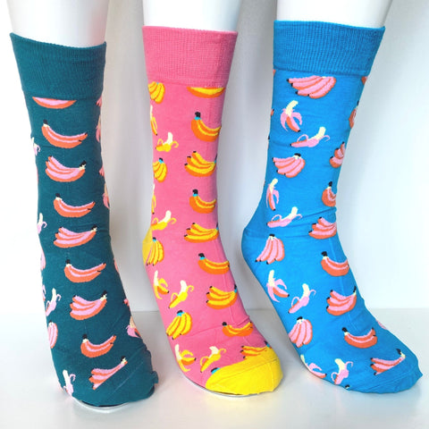 CRAZY BANANAS FUN SOCKS -  3er PACK / 36-40